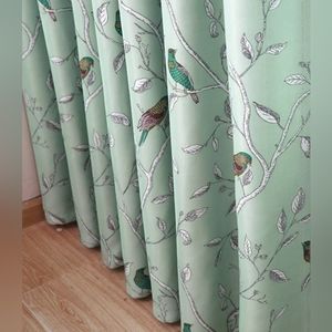 Floral Bird Curtain Panels (2)